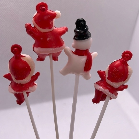 Vintage MCM Christmas Ornaments Flocked Felted Elf, Paper Mache Drummer Santa - Picture 6 of 16